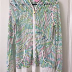 Lilly Pulitzer Fishnet zip hoodie